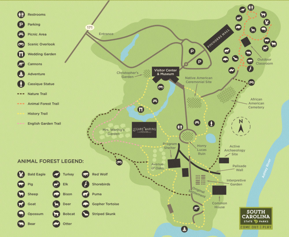 Charles Towne Landing Map